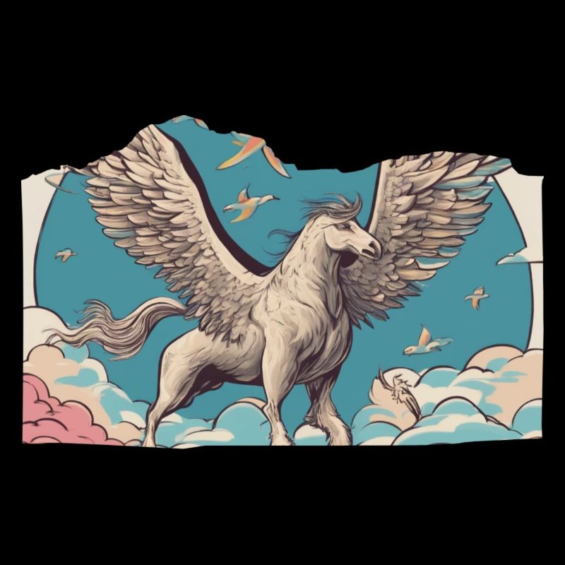 Pegasus mit Vögeln