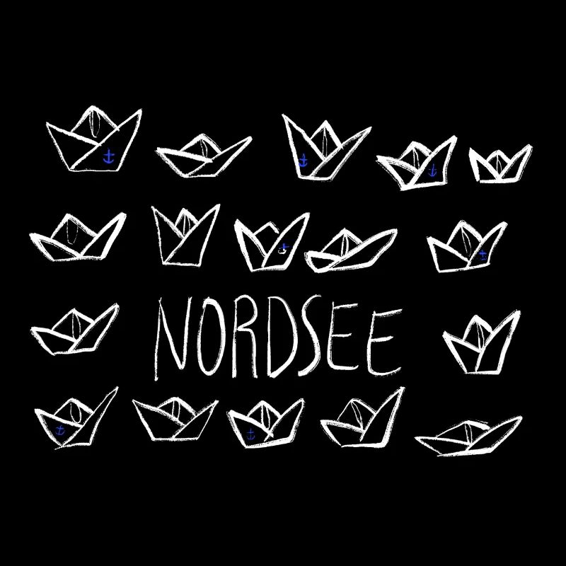 Papierschiffe mit Ankern Nordsee