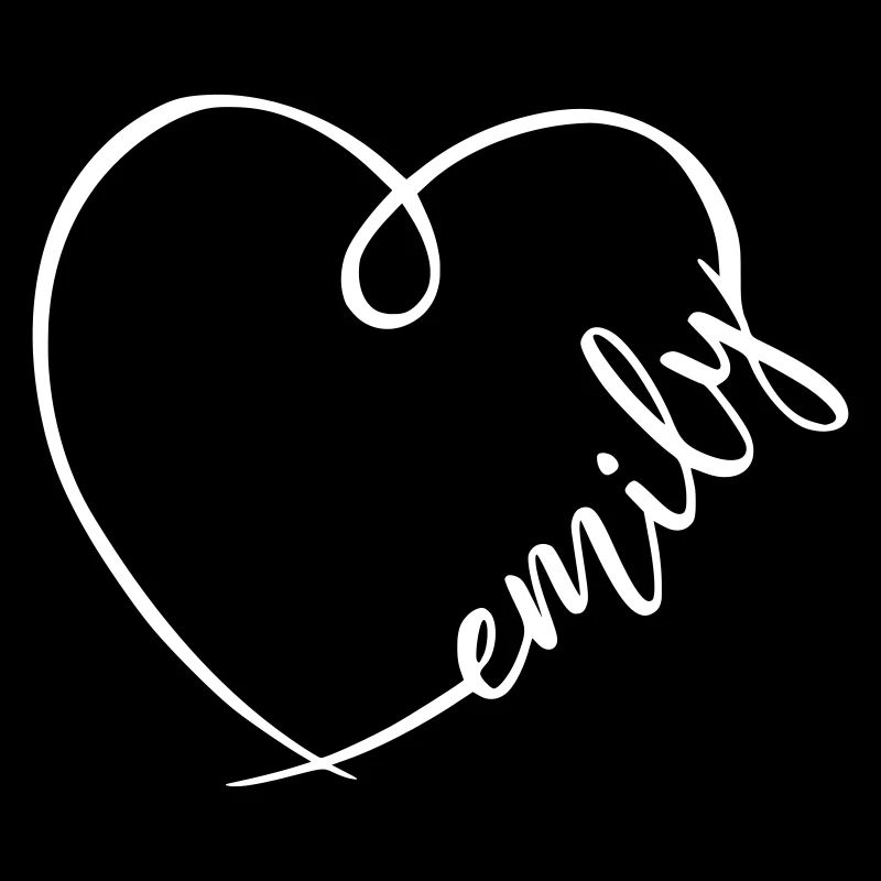 Coeur de calligraphie nom Emily