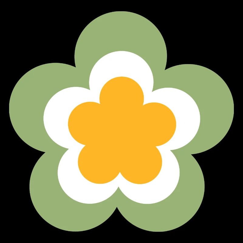 70s Flower Pattern Green, Carnival,Mardi Gras