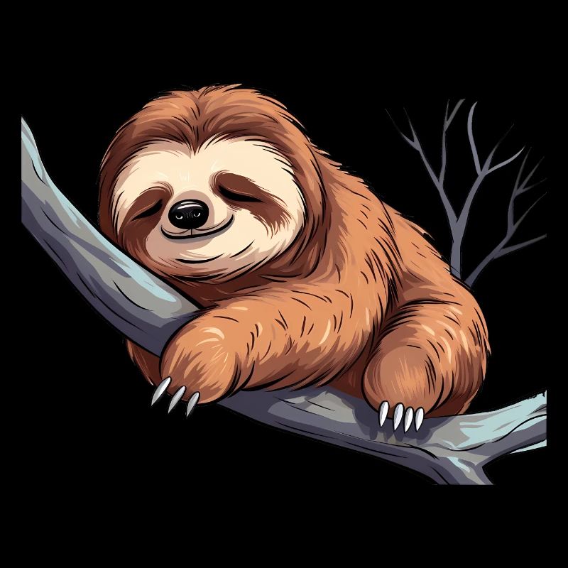 Cute sleeping sloth for sloth fans