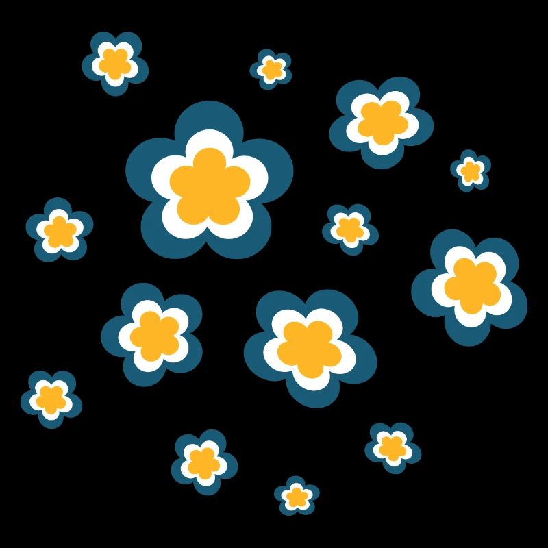 70s Flower Pattern Retro Hippie Flowers Power