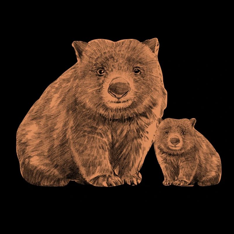 Womat avec bébé mignon