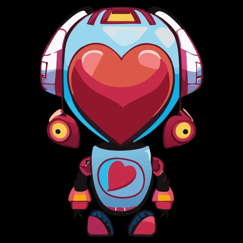 Roboter Manga Mädchen Herz