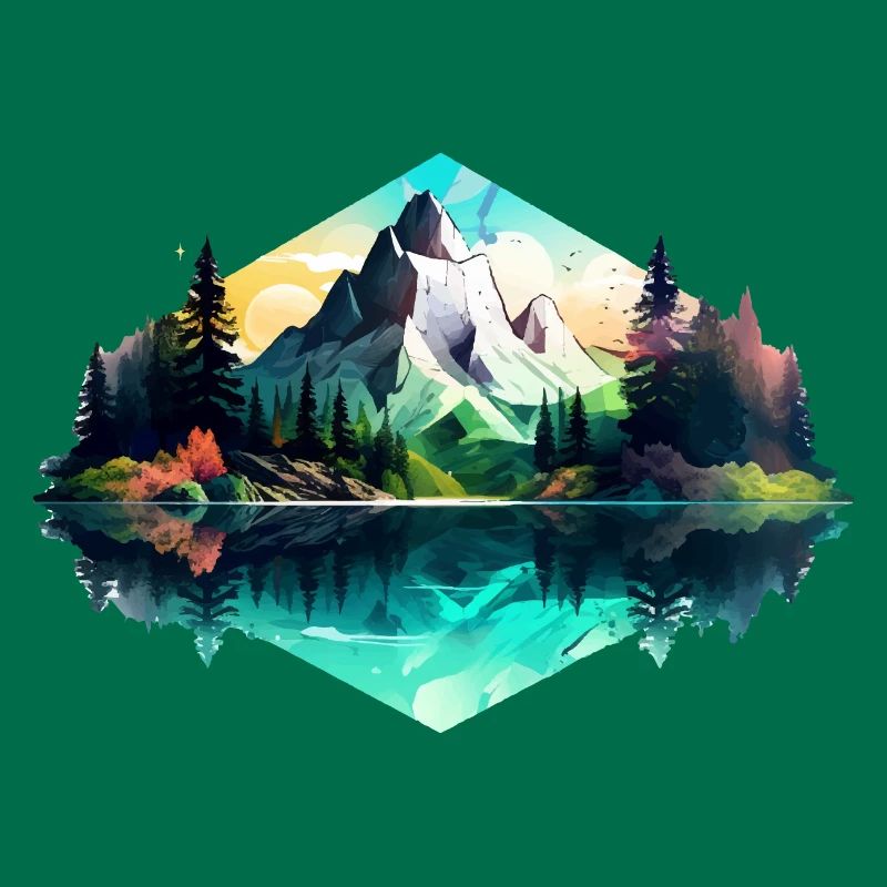 Schöne Landschaft mit Berge, Geschenk Wandern