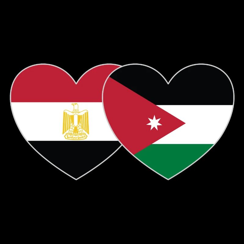 Egypte Jordanie Drapeau Coeur