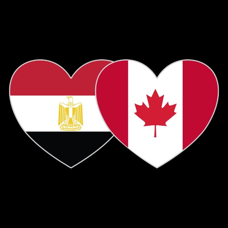 Egypt Canada Flag Heart