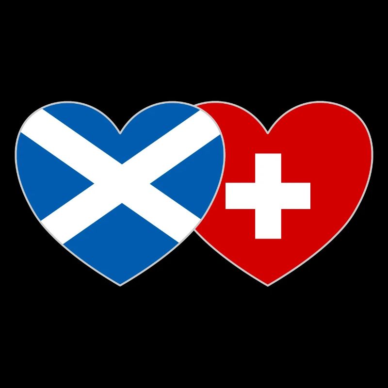 Ecosse Suisse Flag Heart
