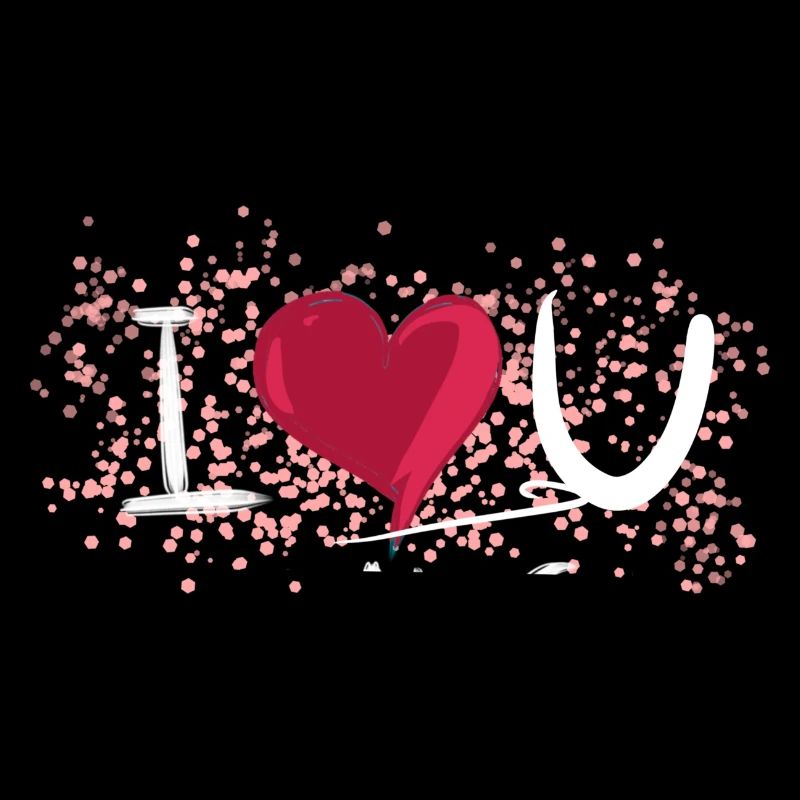 Motif de points Je t’aime coeur