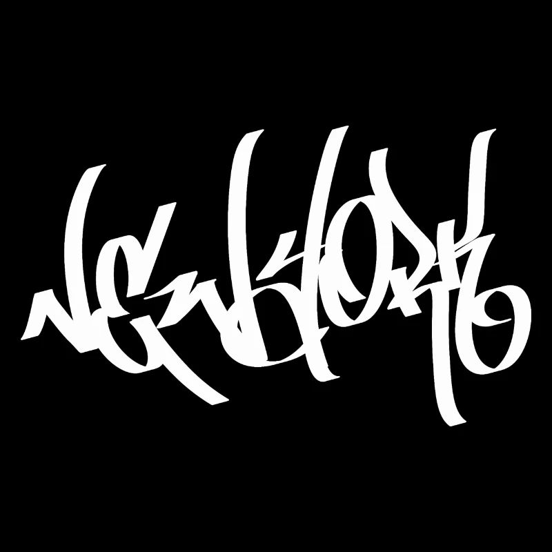 New York Graffiti Tag Handstyle 2 white
