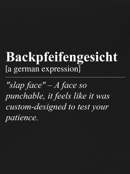 Backpfeifengesicht Funny German Idiom
