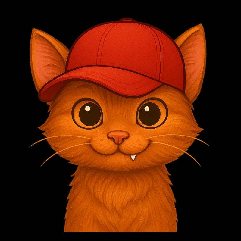 Chat rouge mignon avec bonnet rouge