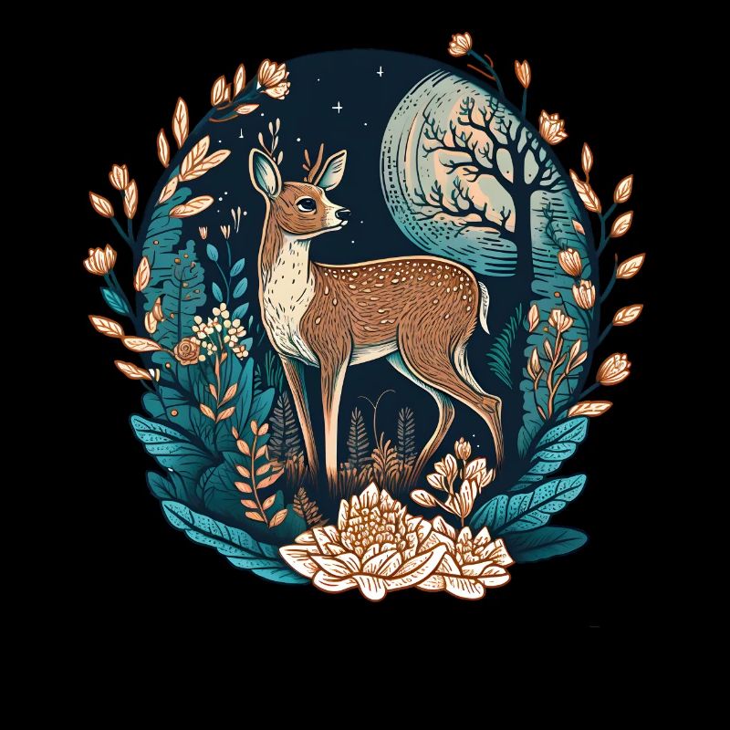 White tail Deer Aesthetic Cottagecore Fantasy Deer