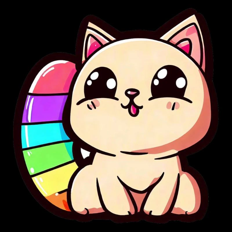 Chat arc-en-ciel