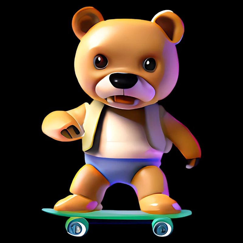 Cool bear sur skateboard - Style décontracté