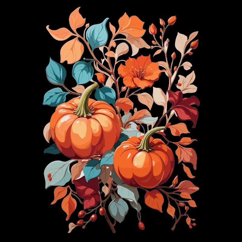 Citrouille avec feuilles