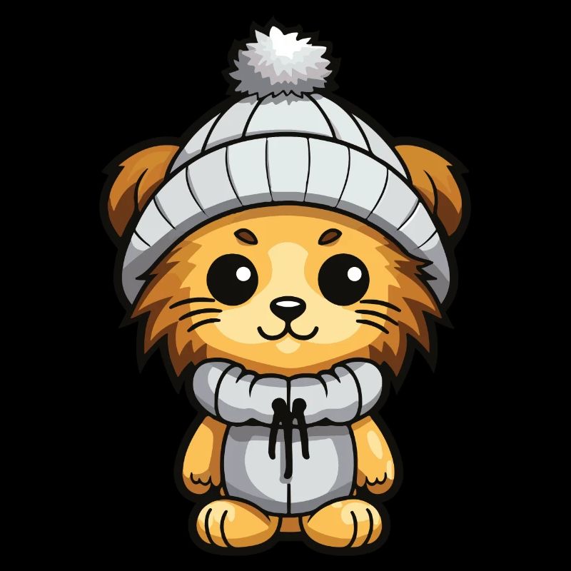 Lion Winter Comic Cute