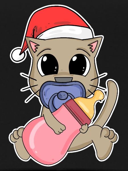 Chat Bébé Noël