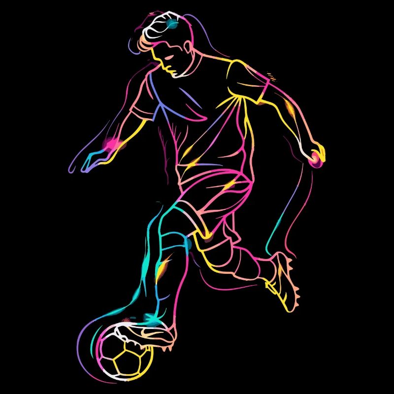 Soccer Player Line Art