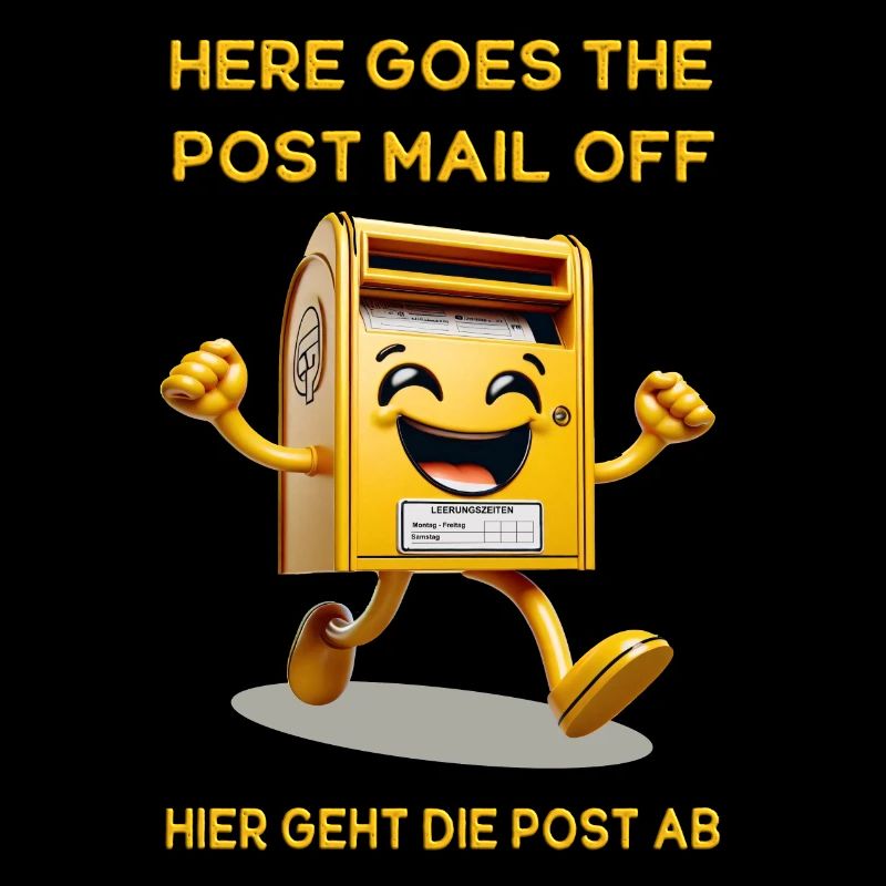 Here goes the post mail off. Hier geht die Post ab