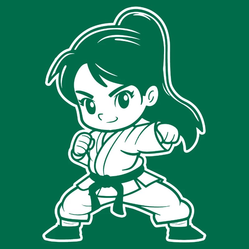 Kleines Karate Mädchen Comic