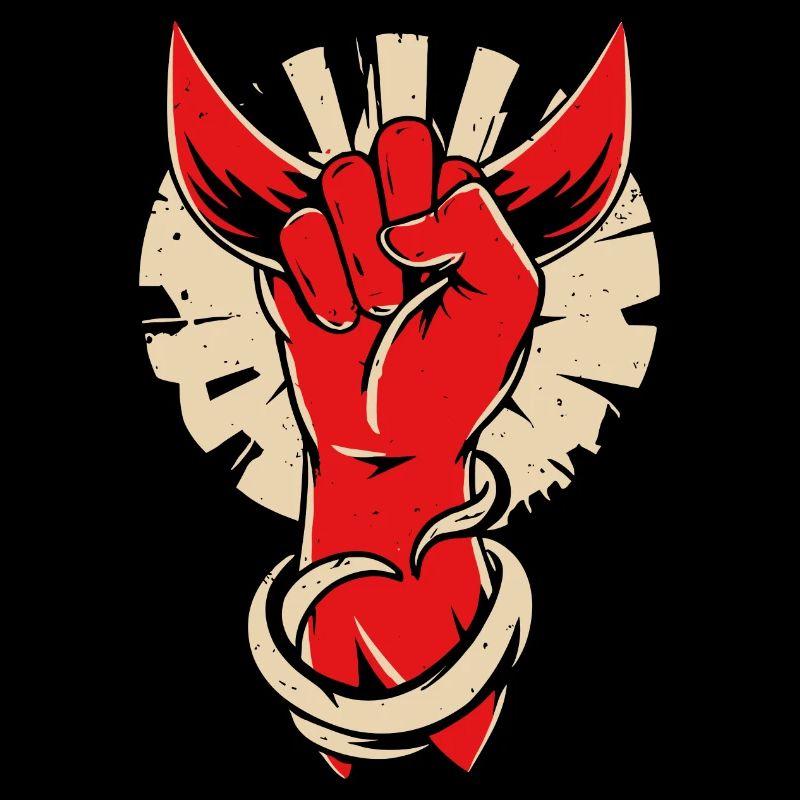Devil horns hand