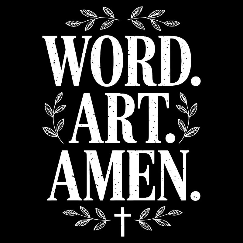 Word Art Amen Laurels floraux