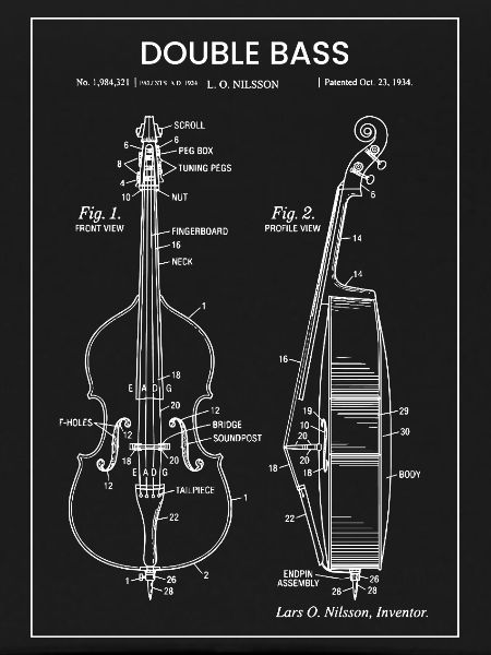 Blueprint Double Bass Illustration
