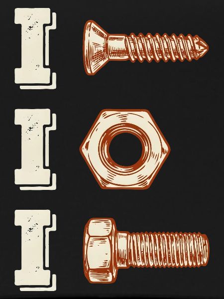 Industrielles Schraubenmutter-Trio