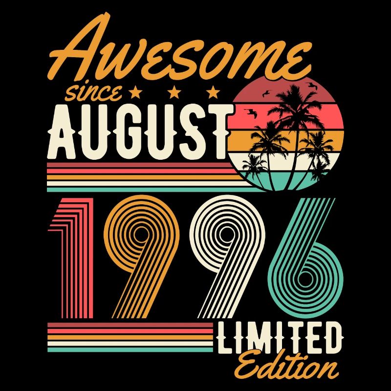 Août 1996 Born Birthday Retro