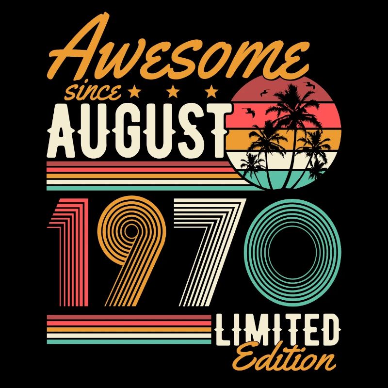 Août 1970 Naissance Anniversaire Rétro