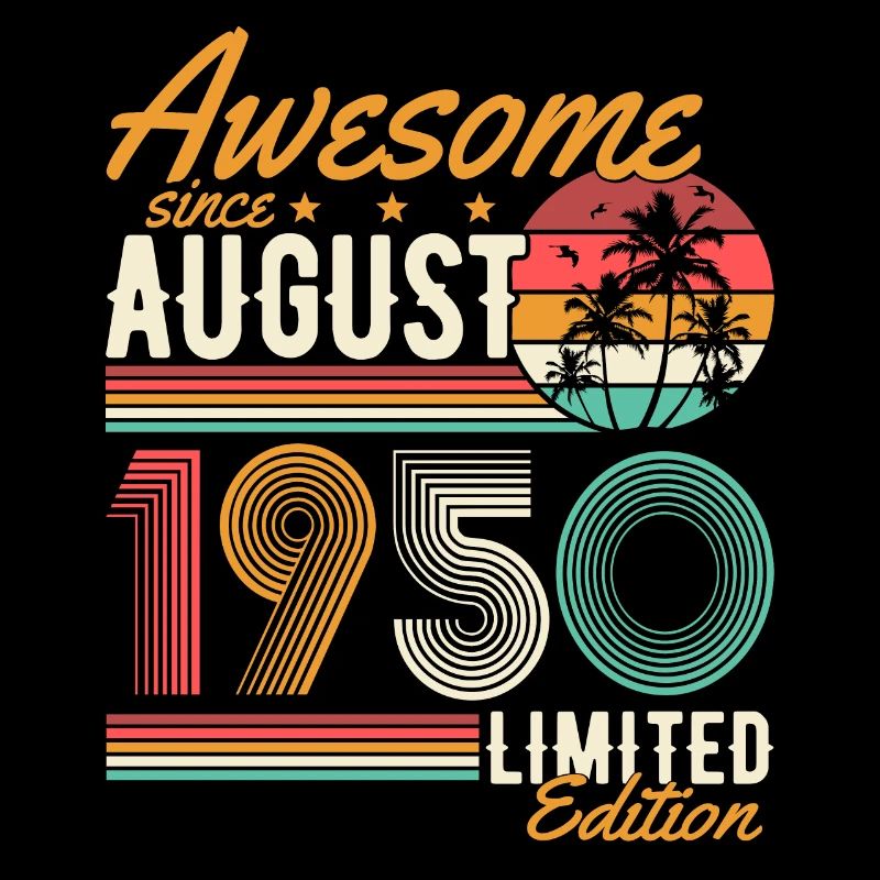 Août 1950 Naissance Anniversaire Rétro