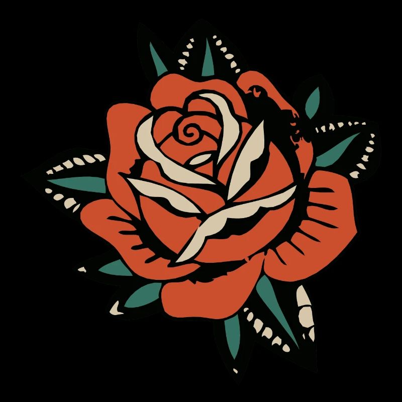 rose fleur feuille 403 A