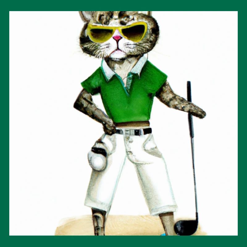 Das golfende Katzenmodel