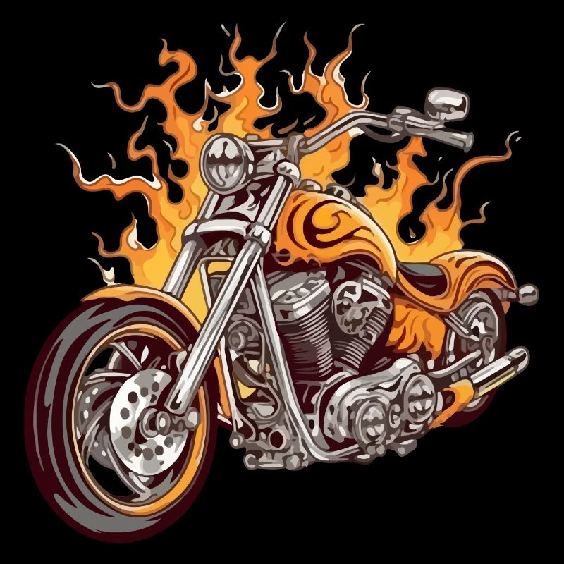 Orange chopper motorcycle