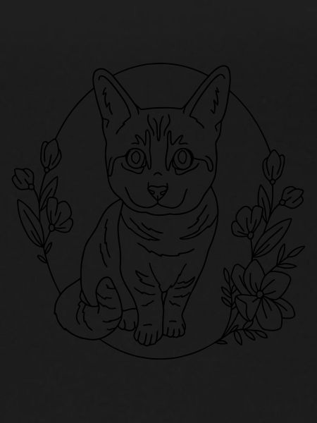 cat flower wreath