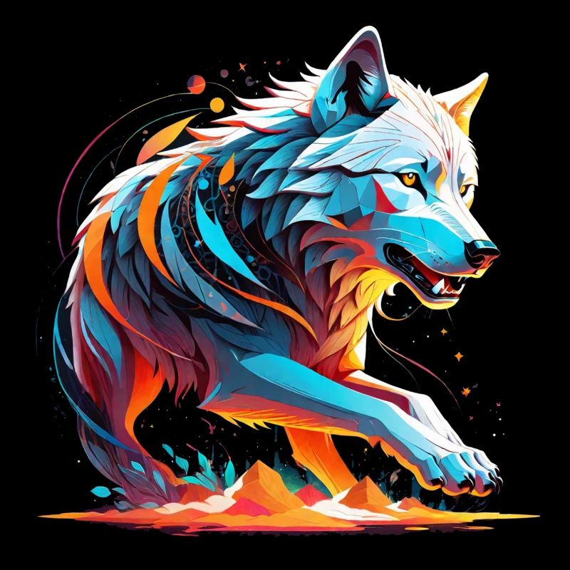 Wolf and Mountain - Protective Nature