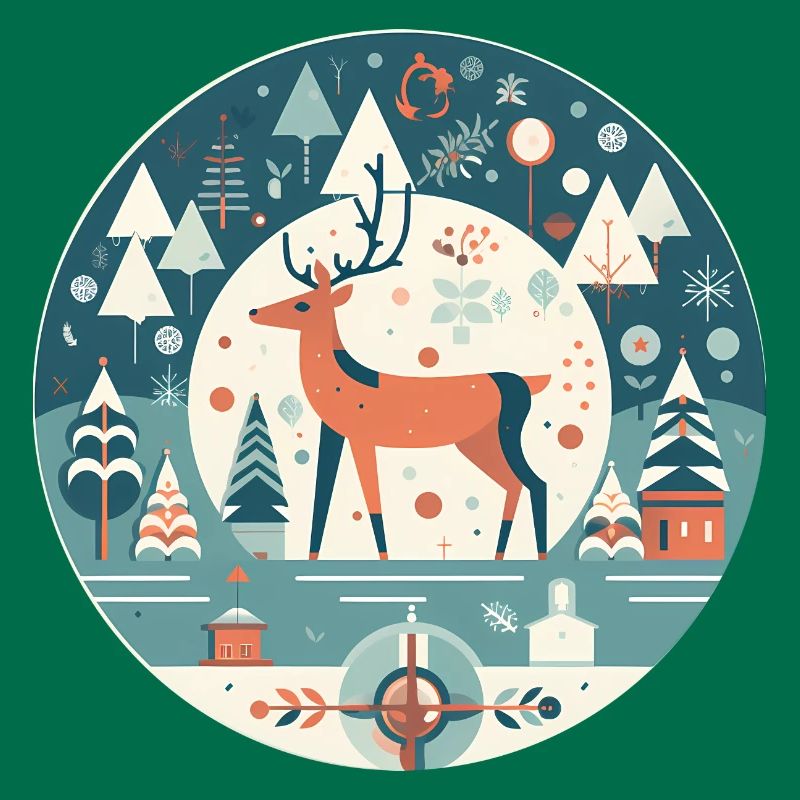 Hirsch mit Weihnachtselement, Liebeshirsche
