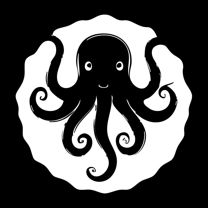 Octopus in cartoon stem