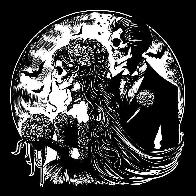 Wedding Couple Gothic Night Moon