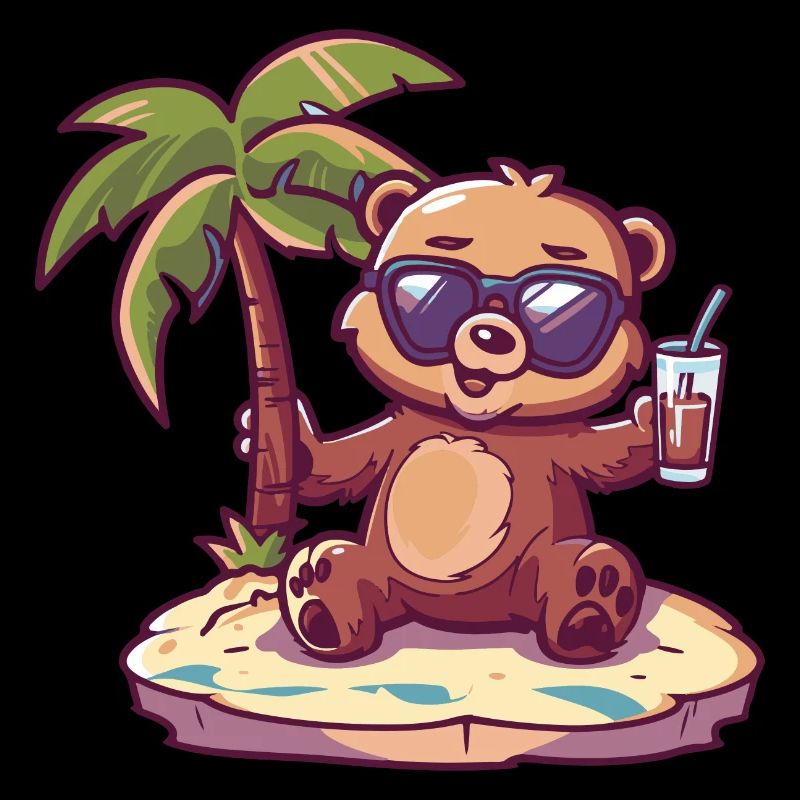 Bear Summer Beach Comic