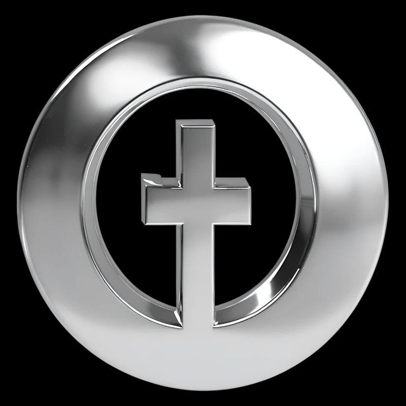 Chrome ,, Cross Ring " Metallic