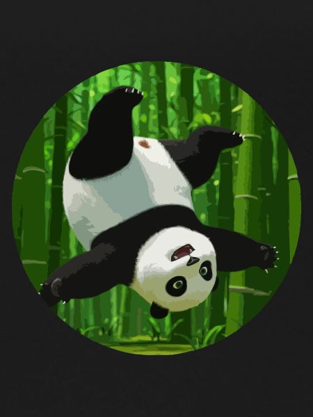 Panda making a somersault