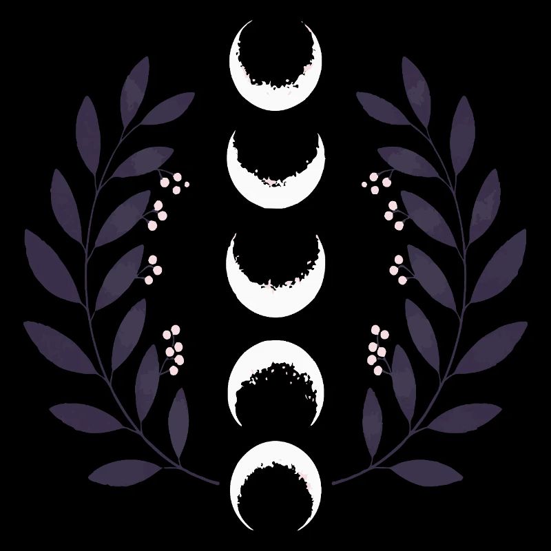 Phase de lune céleste BOHO Fleurs sauvages Zodiaque Sorcière