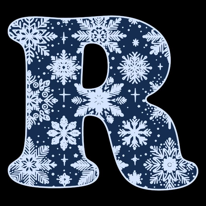 Buchstabe R Schneeflocken