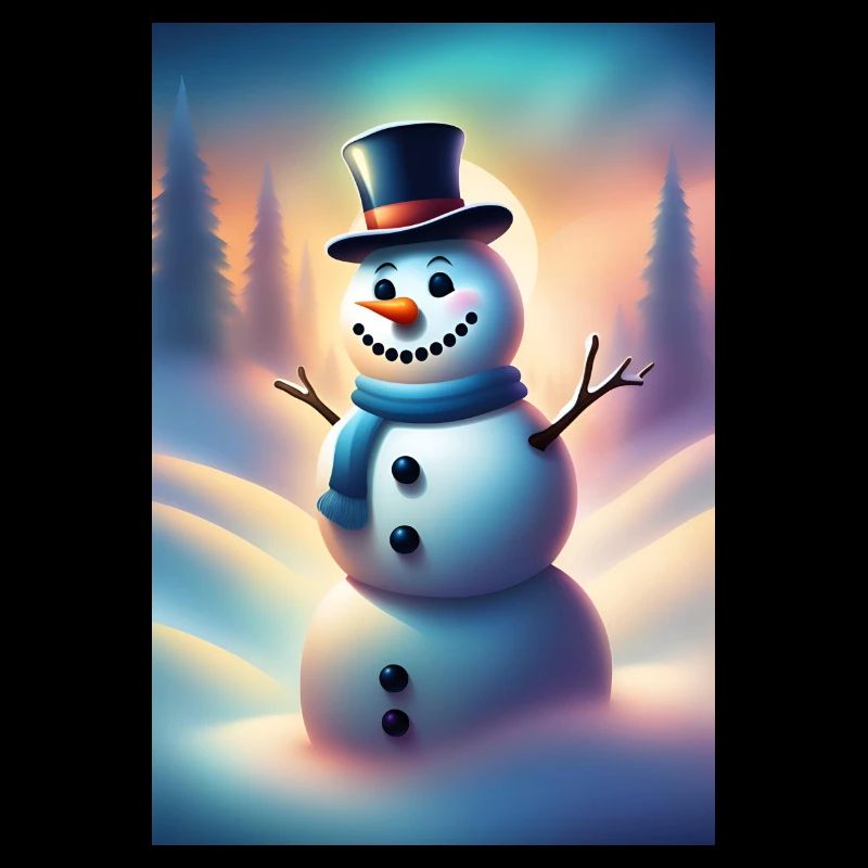 Glücklicher winterlicher Schneemann