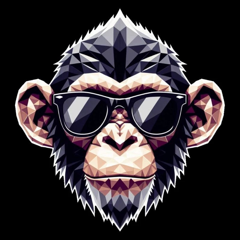 Affe Brille Polygon