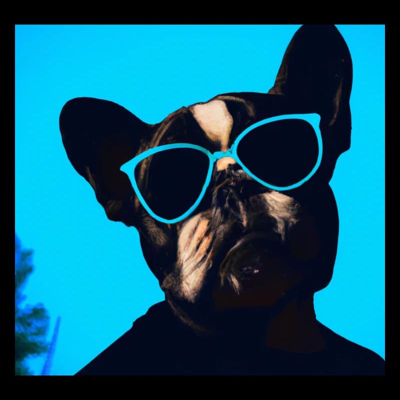 Funny dog with sunglasses Blue