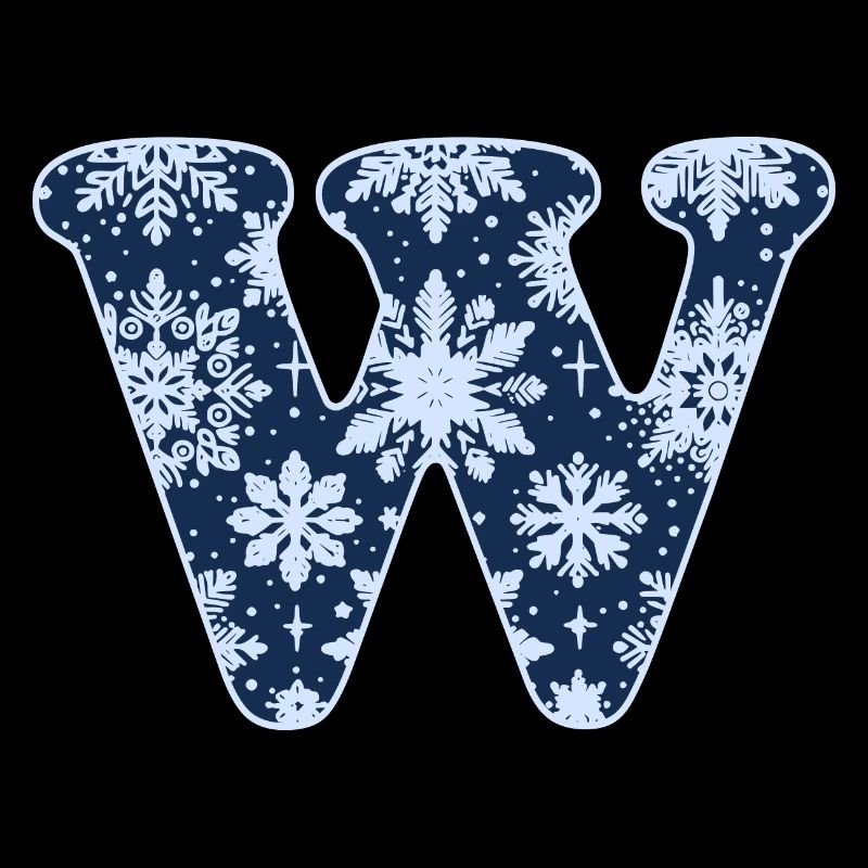 Lettre W Flocons de neige
