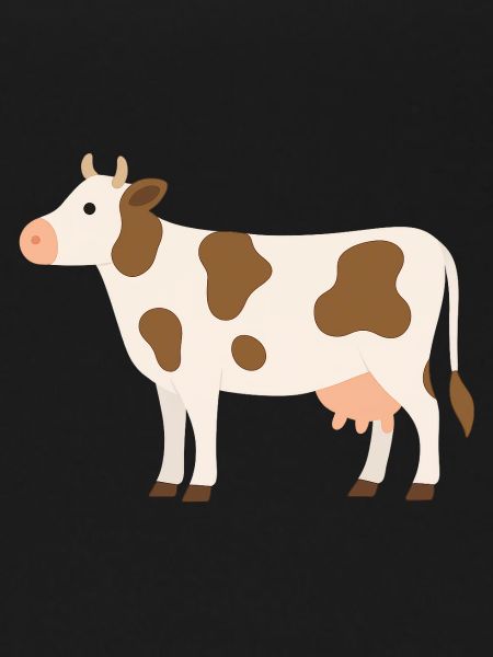 Pastel Cow with Brown Spots